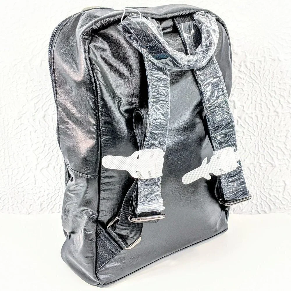 Urban Expressions Braxton High Shine Backpack - Black